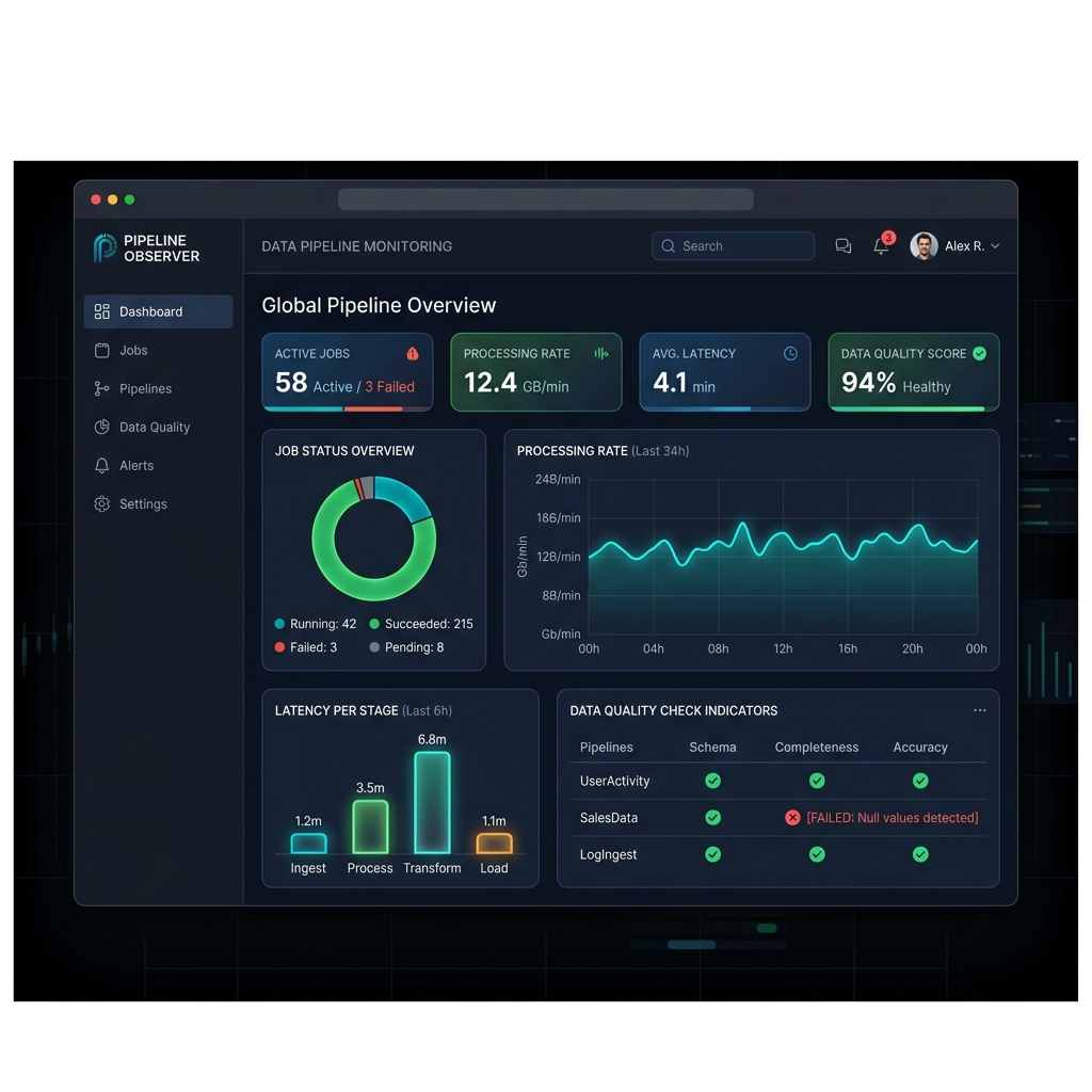 Data Pipeline Observability Mockup